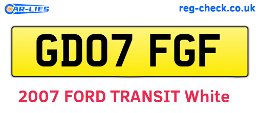 GD07FGF are the vehicle registration plates.