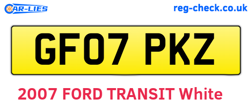 GF07PKZ are the vehicle registration plates.