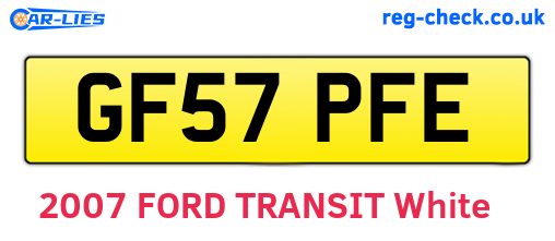 GF57PFE are the vehicle registration plates.