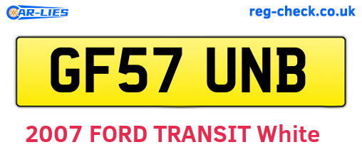 GF57UNB are the vehicle registration plates.