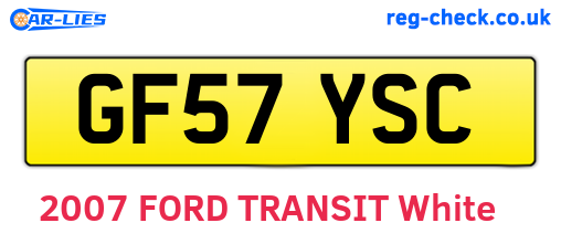 GF57YSC are the vehicle registration plates.