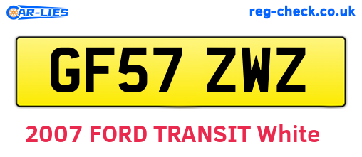 GF57ZWZ are the vehicle registration plates.