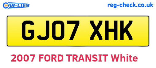 GJ07XHK are the vehicle registration plates.