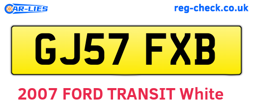 GJ57FXB are the vehicle registration plates.