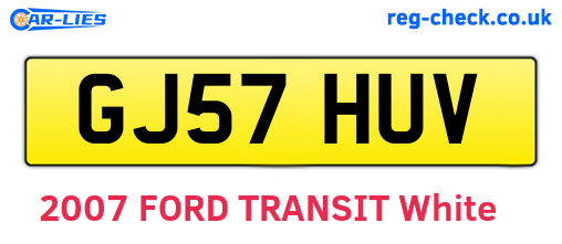 GJ57HUV are the vehicle registration plates.