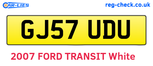 GJ57UDU are the vehicle registration plates.