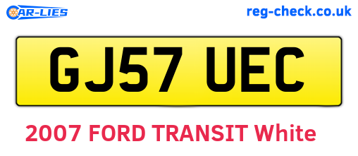 GJ57UEC are the vehicle registration plates.