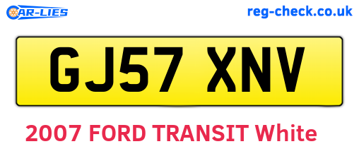 GJ57XNV are the vehicle registration plates.