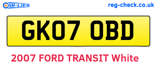 GK07OBD are the vehicle registration plates.