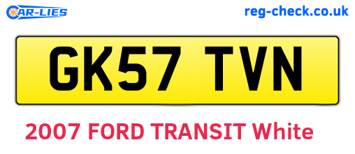 GK57TVN are the vehicle registration plates.