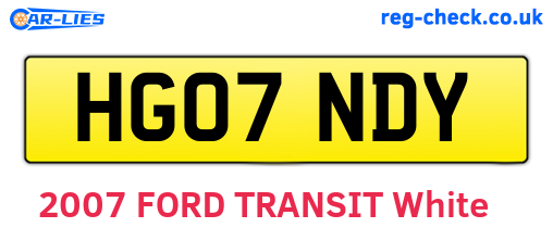 HG07NDY are the vehicle registration plates.