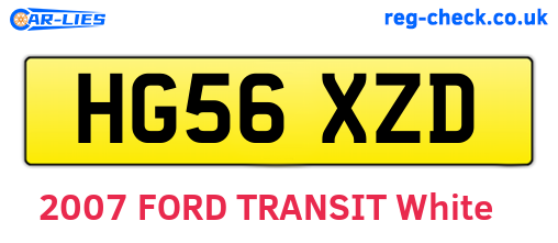 HG56XZD are the vehicle registration plates.