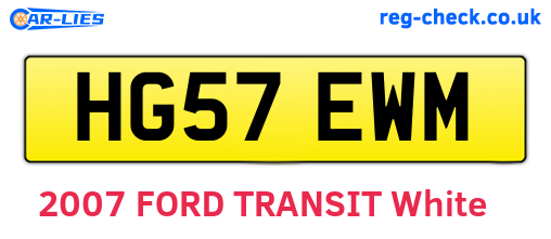 HG57EWM are the vehicle registration plates.