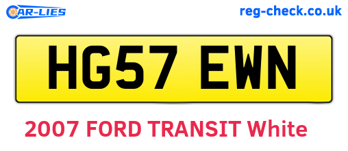 HG57EWN are the vehicle registration plates.