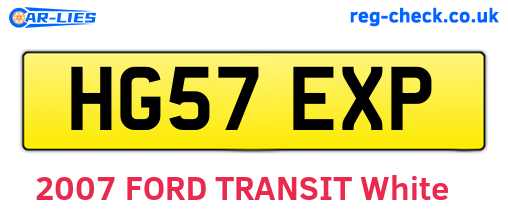 HG57EXP are the vehicle registration plates.