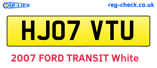 HJ07VTU are the vehicle registration plates.