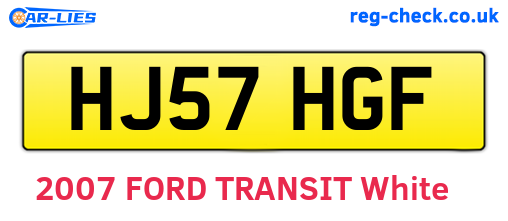 HJ57HGF are the vehicle registration plates.