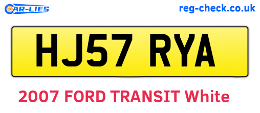 HJ57RYA are the vehicle registration plates.