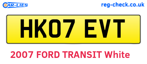 HK07EVT are the vehicle registration plates.