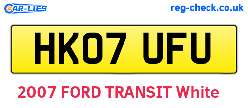 HK07UFU are the vehicle registration plates.