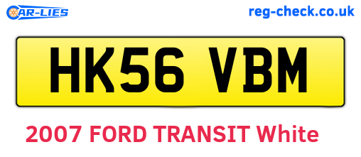HK56VBM are the vehicle registration plates.