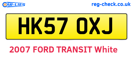 HK57OXJ are the vehicle registration plates.