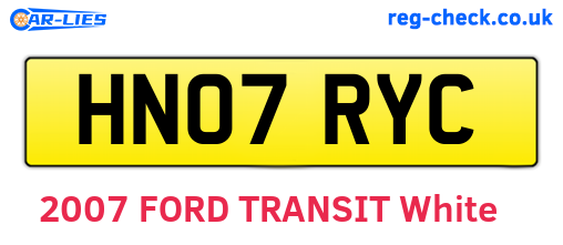 HN07RYC are the vehicle registration plates.