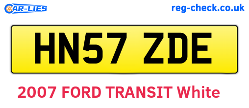 HN57ZDE are the vehicle registration plates.