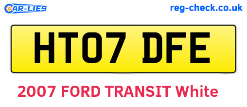 HT07DFE are the vehicle registration plates.
