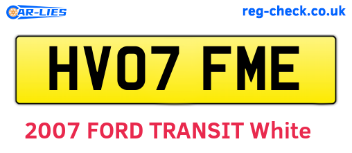 HV07FME are the vehicle registration plates.