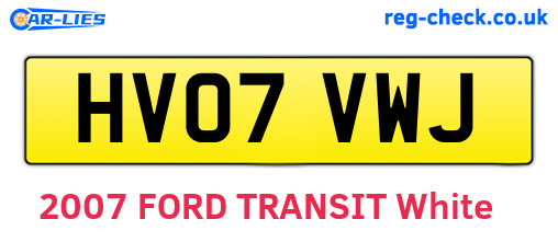 HV07VWJ are the vehicle registration plates.