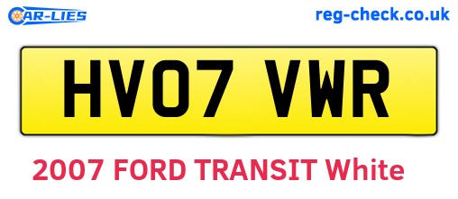 HV07VWR are the vehicle registration plates.