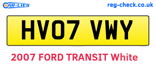 HV07VWY are the vehicle registration plates.