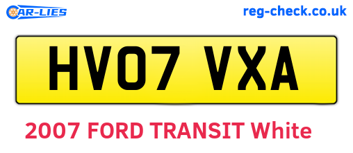 HV07VXA are the vehicle registration plates.