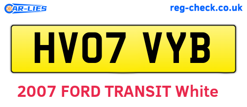HV07VYB are the vehicle registration plates.
