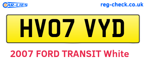 HV07VYD are the vehicle registration plates.
