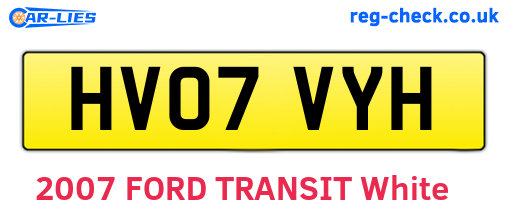 HV07VYH are the vehicle registration plates.