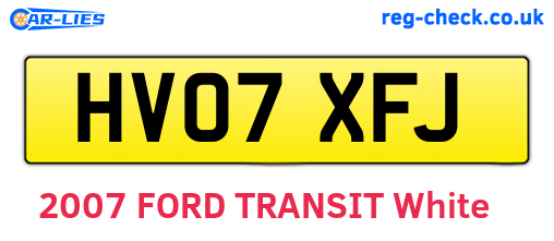 HV07XFJ are the vehicle registration plates.
