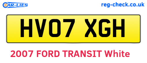 HV07XGH are the vehicle registration plates.