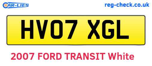 HV07XGL are the vehicle registration plates.