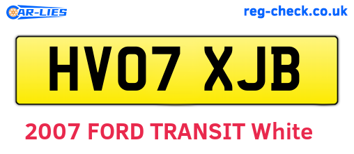 HV07XJB are the vehicle registration plates.