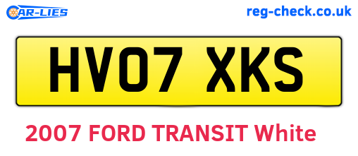 HV07XKS are the vehicle registration plates.