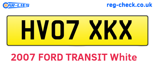 HV07XKX are the vehicle registration plates.