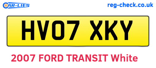 HV07XKY are the vehicle registration plates.