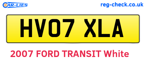 HV07XLA are the vehicle registration plates.