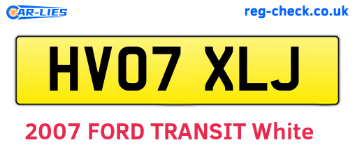 HV07XLJ are the vehicle registration plates.