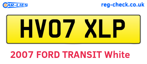 HV07XLP are the vehicle registration plates.