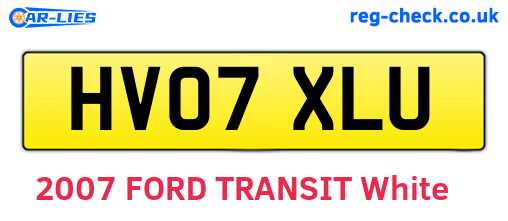HV07XLU are the vehicle registration plates.
