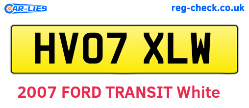 HV07XLW are the vehicle registration plates.