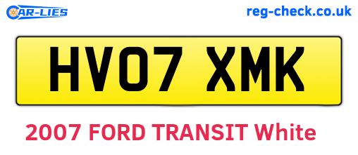 HV07XMK are the vehicle registration plates.